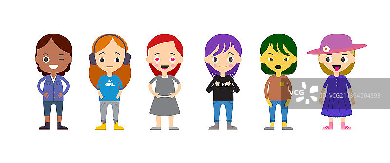 儿童表情包合集：女孩学校图片素材