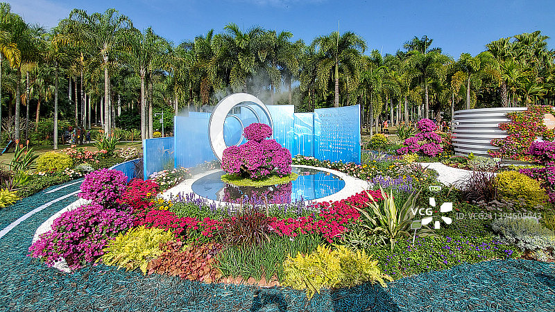 深圳莲花山花展花境图片素材