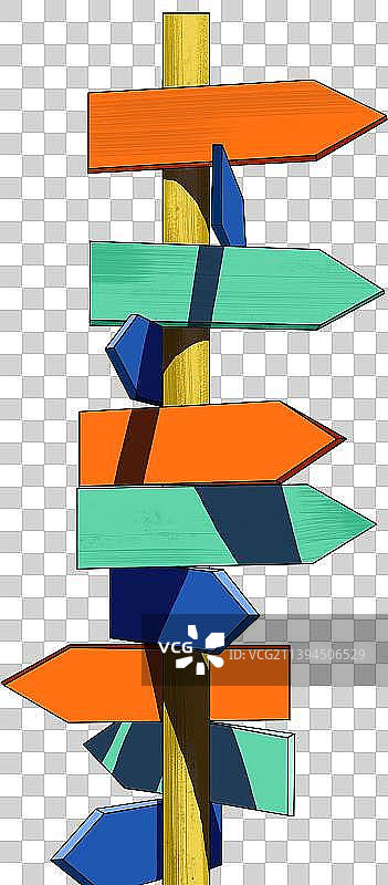 创意摆放的彩色路牌图片素材