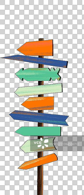 彩色方向牌图片素材