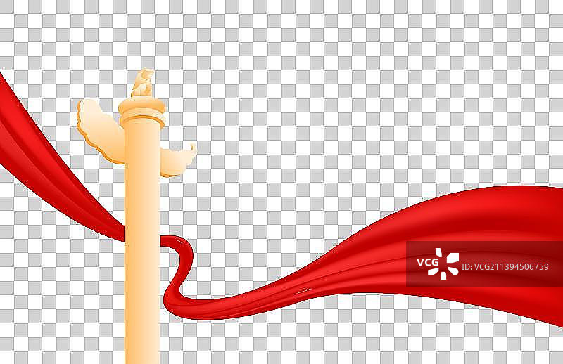 国庆节长城华表群山插画海报图片素材