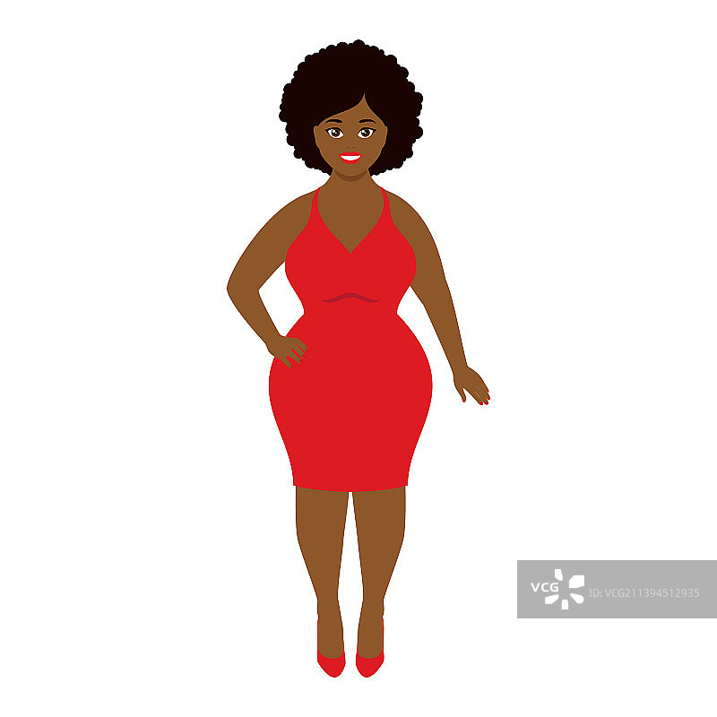 美丽的非裔美国人曲线女性图标图片素材