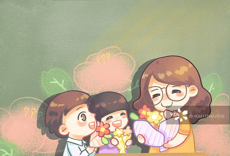 插画感恩教师节图片素材