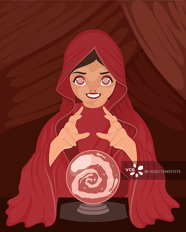 手持水晶球的女巫场景图片素材