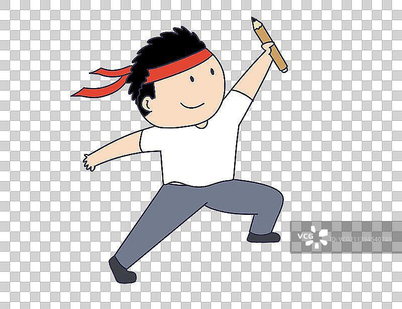 元素：拿着铅笔的人物图片素材