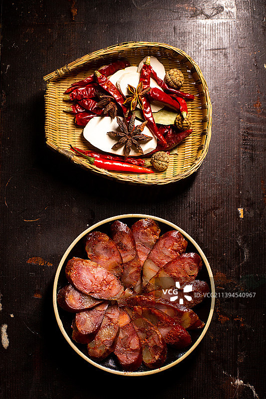 香肠，腊肉，四川腊肉，四川香肠 ，腌腊制品图片素材
