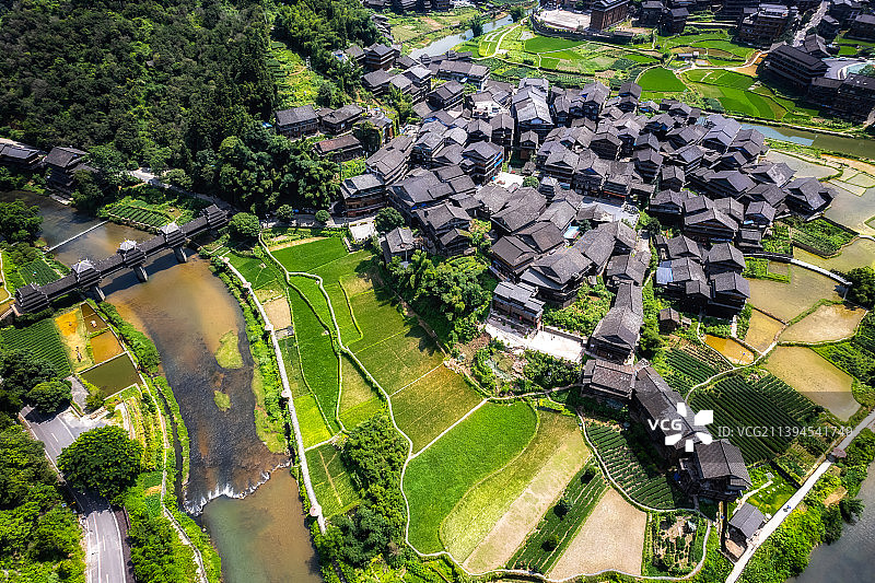 航拍柳州三江侗族程阳八寨图片素材