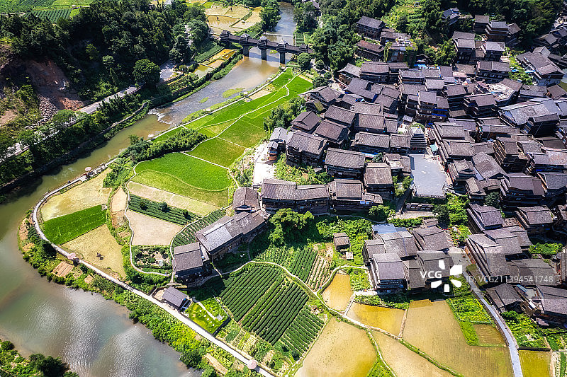 航拍柳州三江侗族程阳八寨图片素材