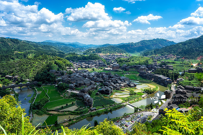 航拍柳州三江侗族程阳八寨图片素材