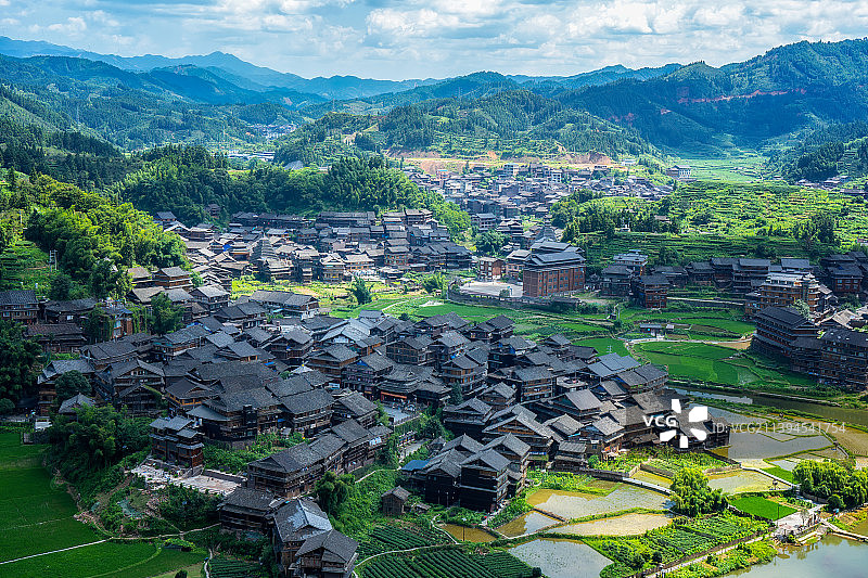 航拍柳州三江侗族程阳八寨图片素材