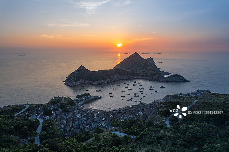 航拍福鼎嵛山岛日出美景图片素材