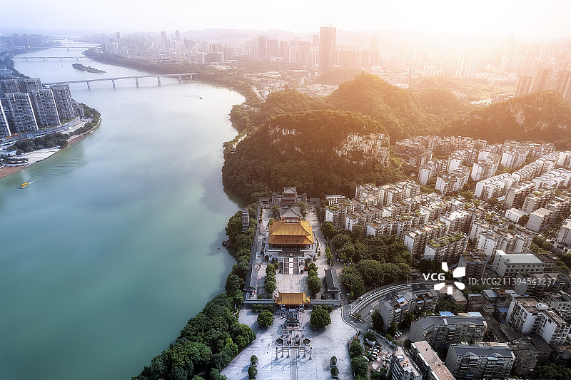 航拍广西柳州文庙图片素材