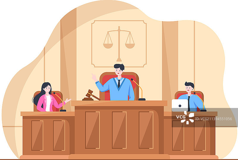 有律师的法庭陪审团审判证人图片素材
