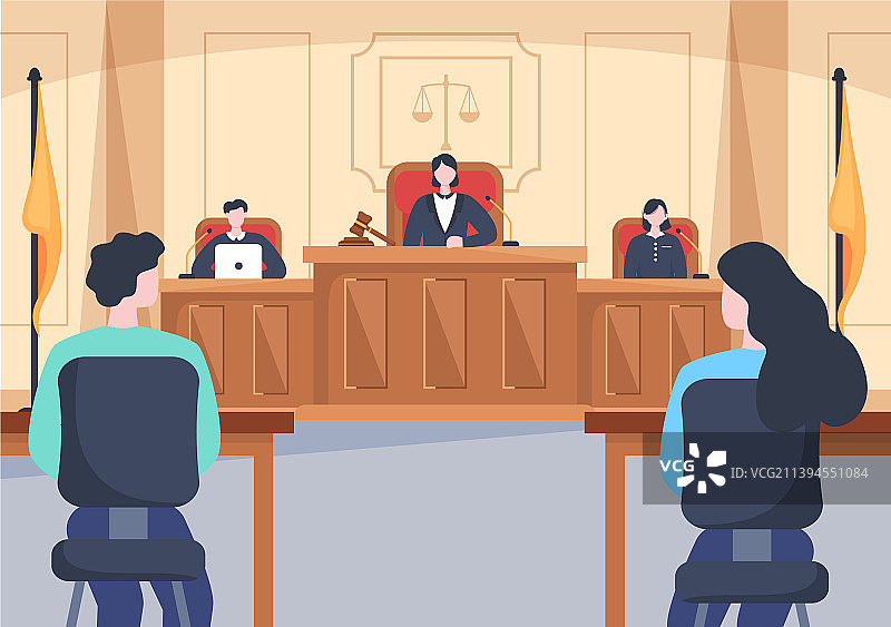 有律师的法庭陪审团审判证人图片素材