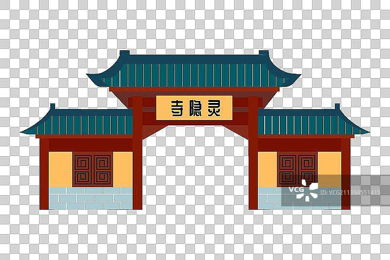 杭州灵隐寺插画素材图片素材