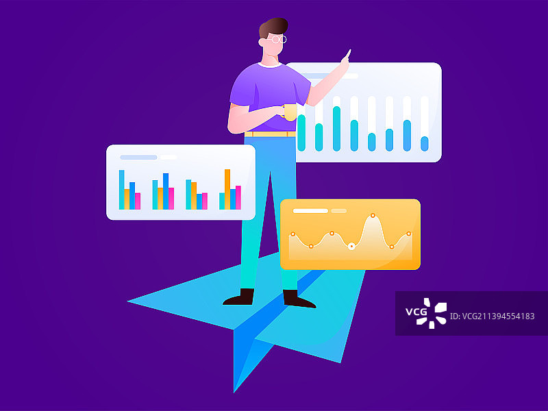 商务人物扁平矢量概念运营插画图片素材