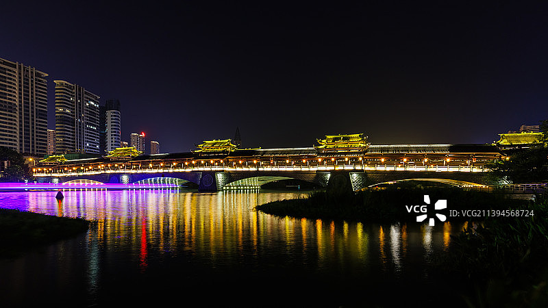 常德市七里桥夜色图片素材