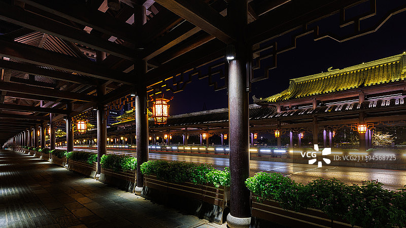 常德市七里桥夜色图片素材