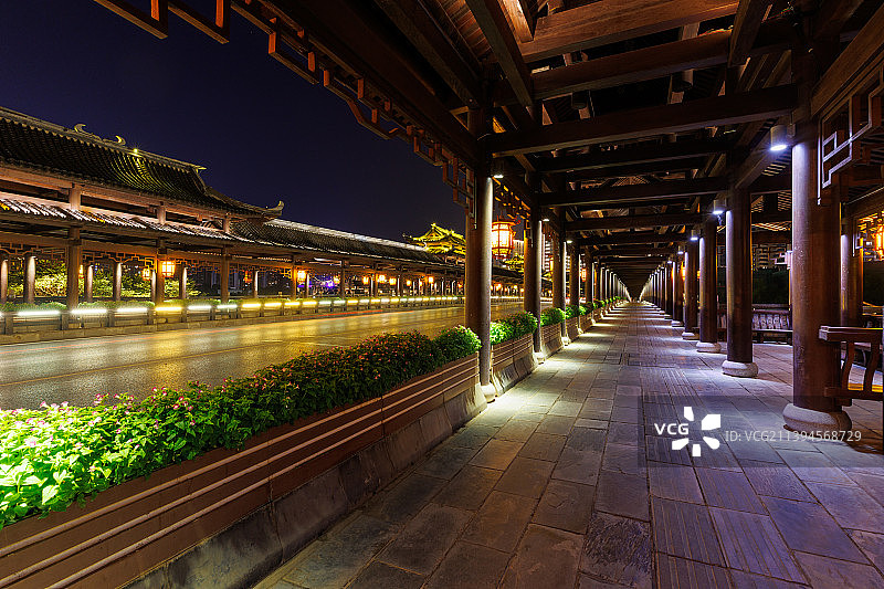 常德市七里桥夜色图片素材