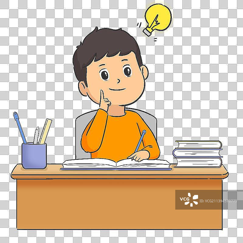 小学生在桌子上写作业图片素材