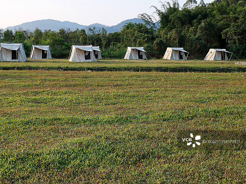 夏日绿色草坪露营地图片素材