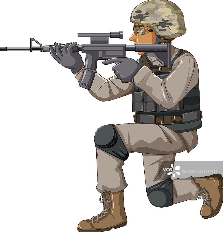 制服士兵卡通人物图片素材
