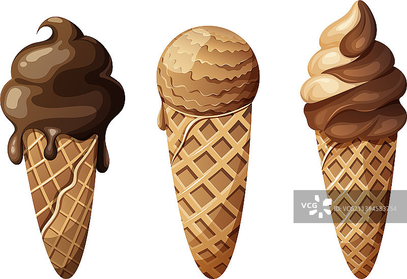 华夫筒巧克力冰淇淋合集图片素材