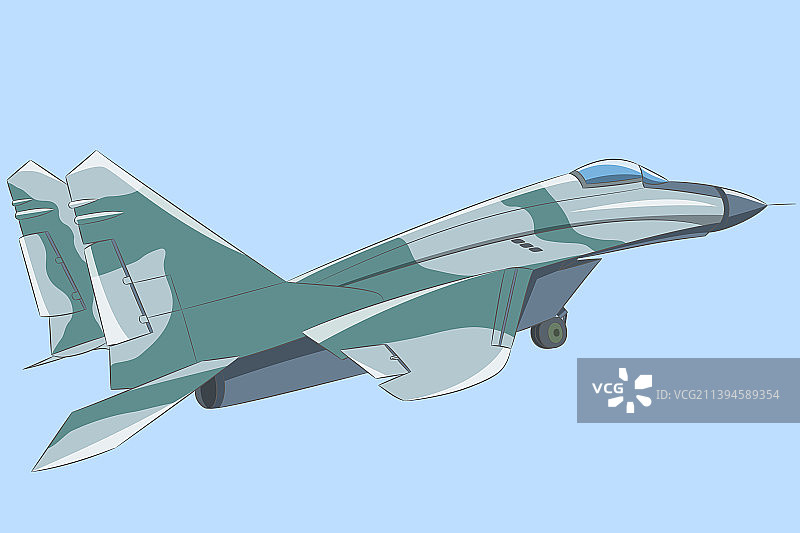 蓝天背景上的现代战斗机图片素材
