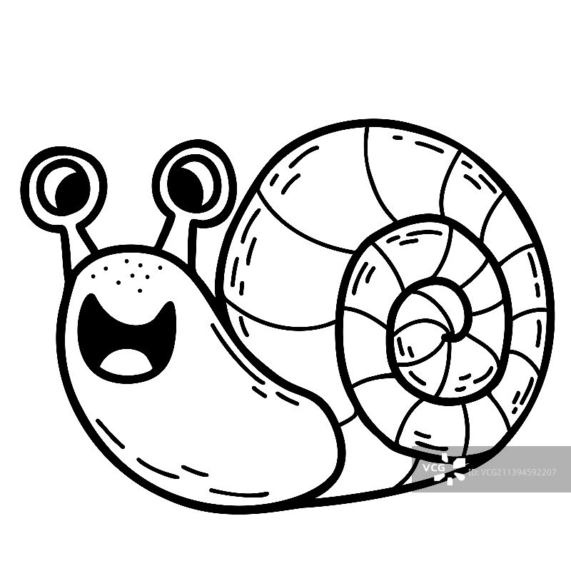 可爱蜗牛线性手绘图片素材