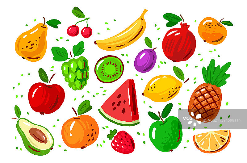 有机食品浆果图标集图片素材