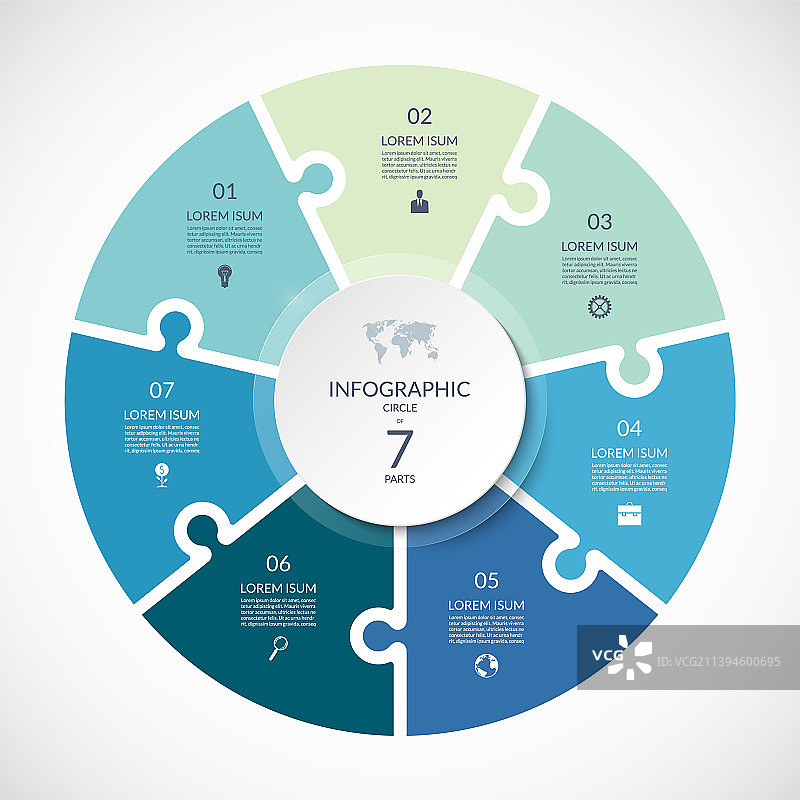 七部分循环图图片素材