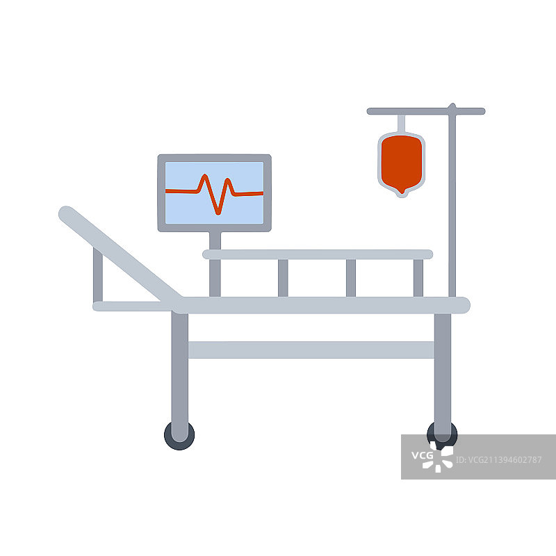 带轮子的医用病床诊所家具图片素材