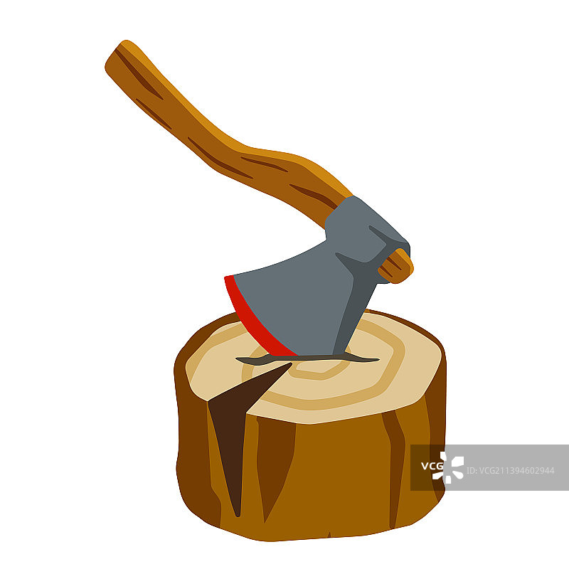 用斧头砍伐木头图片素材