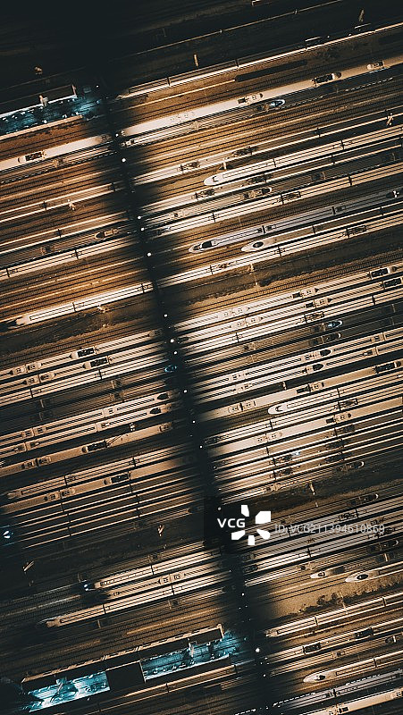 航拍视角下的高铁编组站图片素材