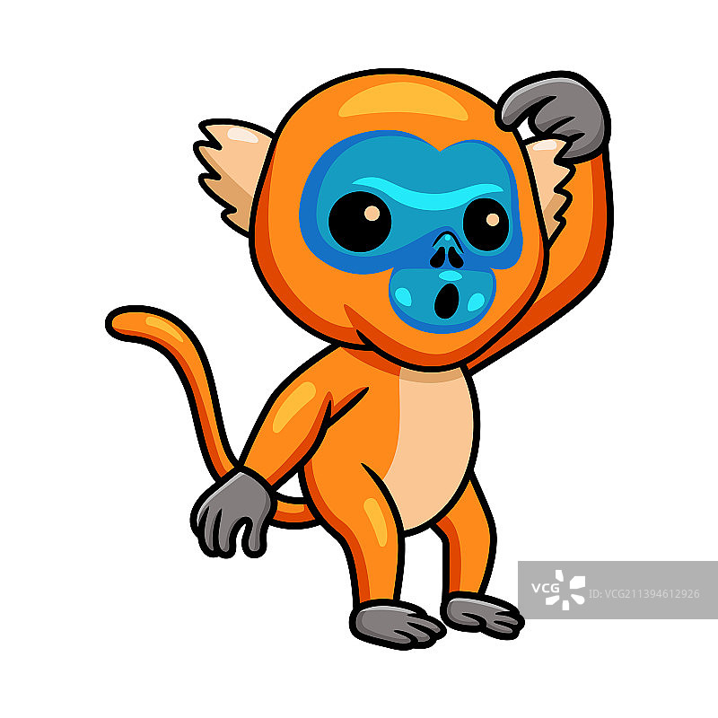 可爱的小金丝猴卡通图片素材