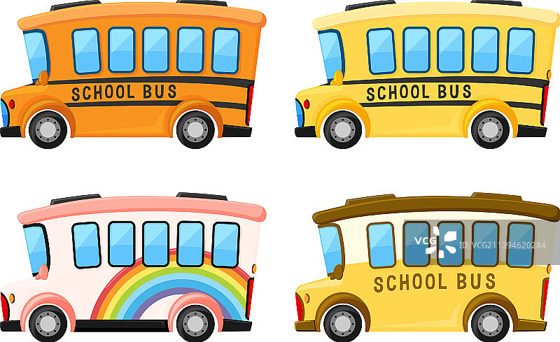 白色背景上的可爱校车图片素材