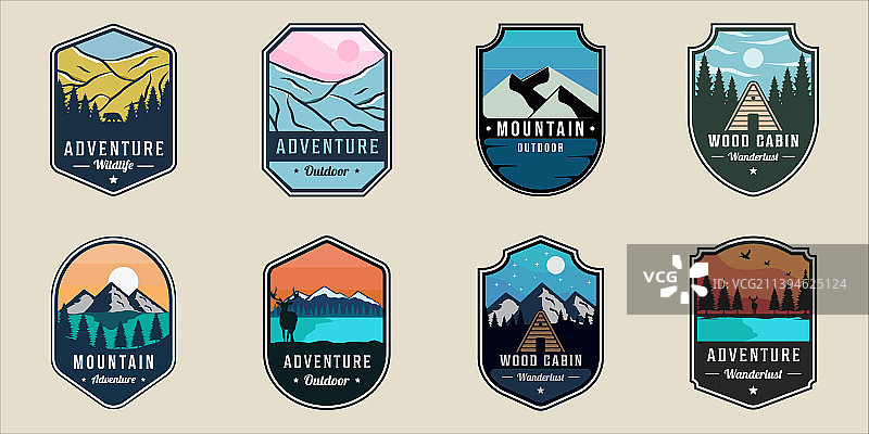 户外野生动物标志徽标模板图标合集图片素材