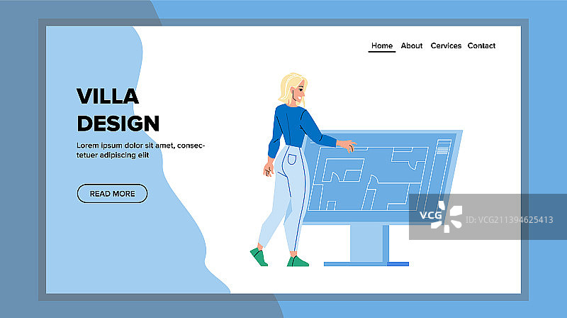 别墅设计开发建筑师女人图片素材