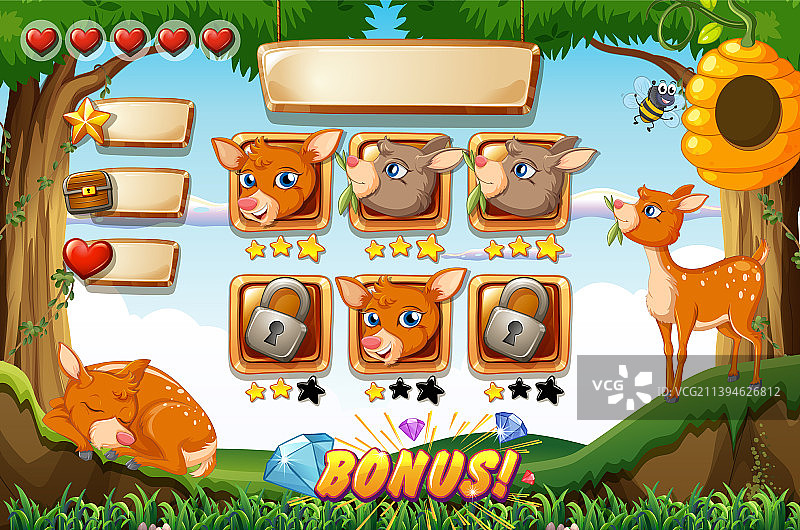 森林鹿群游戏设计图片素材