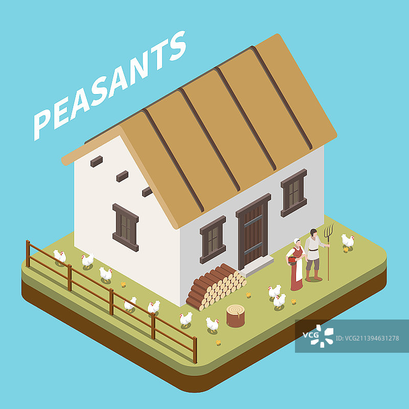 中世纪农民2.5D概念图片素材
