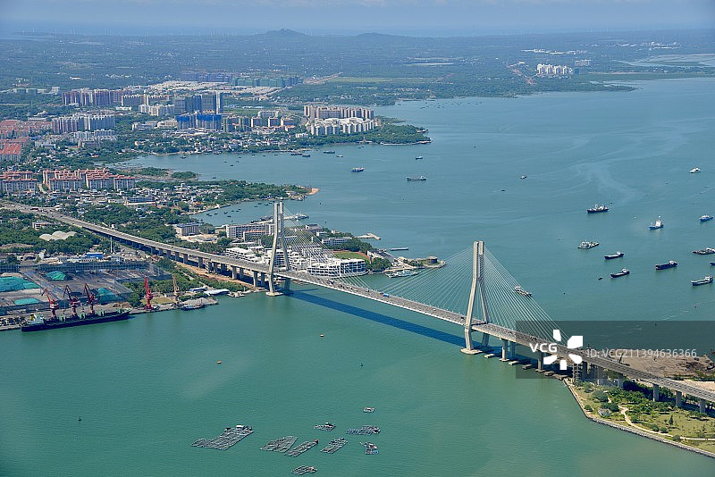海南儋州跨海大桥空中掠影图片素材