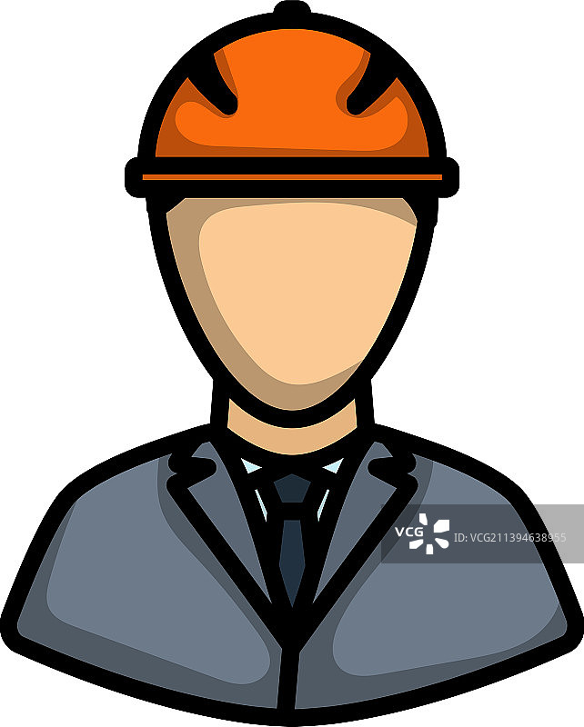 戴头盔的建筑工人头像图标图片素材