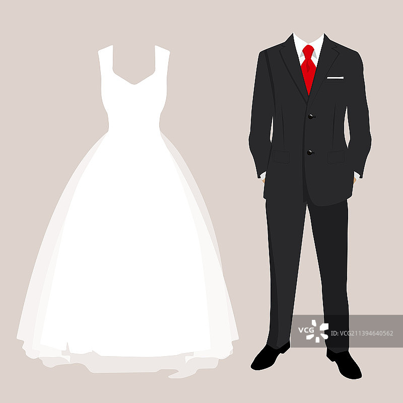 新郎新娘的结婚贺卡服装图片素材