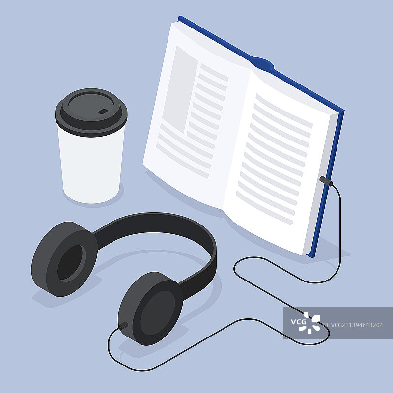 2.5D有声读物概念图片素材