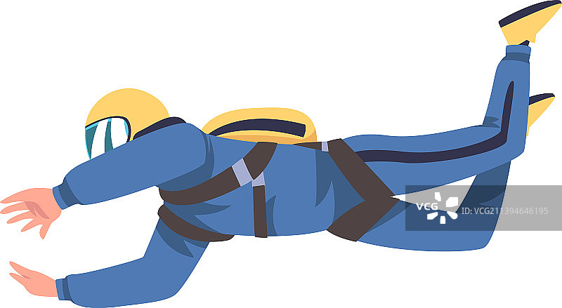 男人跳伞和自由落体图片素材