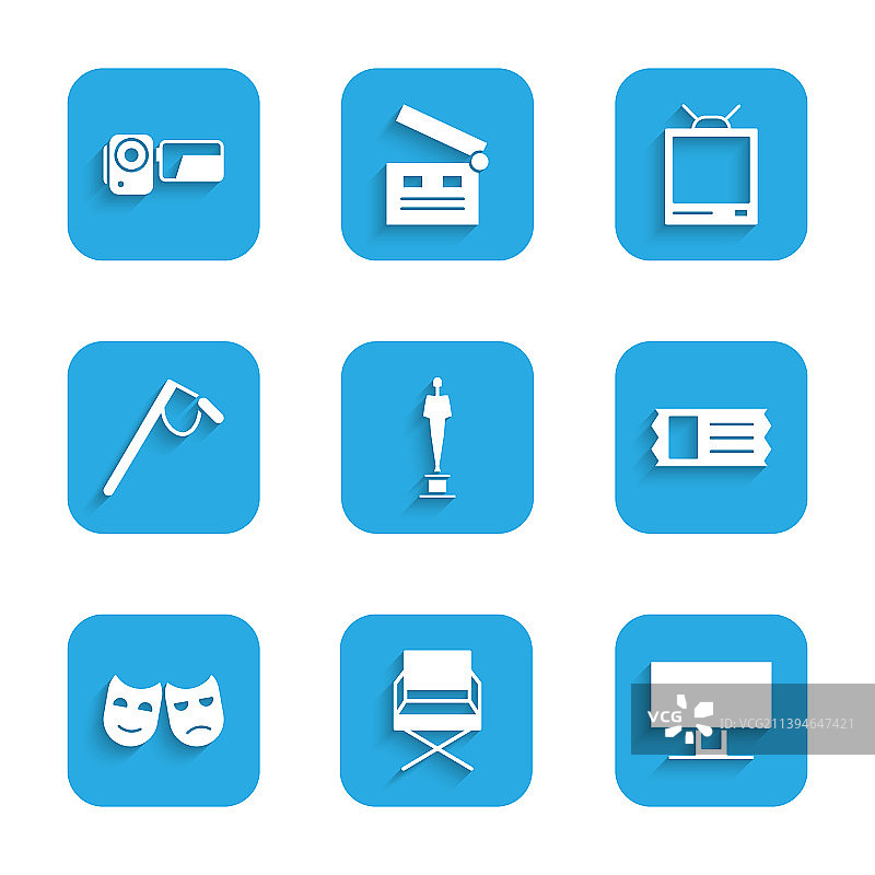 电影奖杯导演椅智能电视合集图片素材