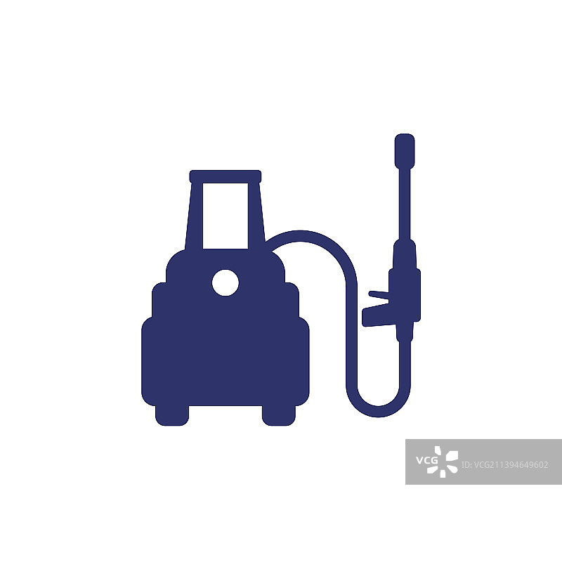 白色背景上的高压清洗机图标图片素材