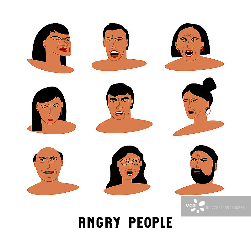 愤怒的人头像图片素材