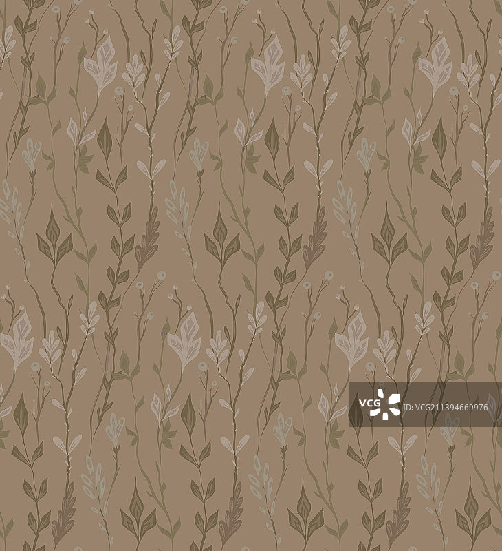 棕褐色无缝草本图案图片素材