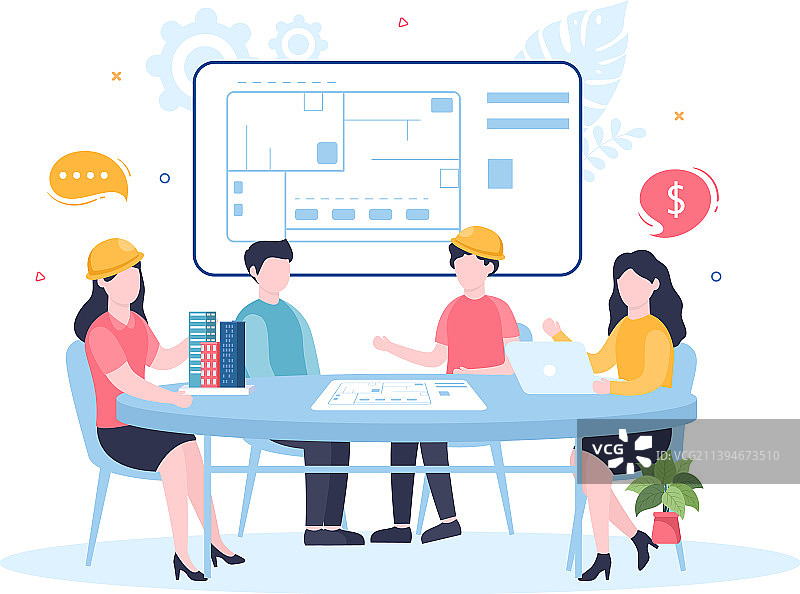 建筑师或工程师使用A的卡通图片素材